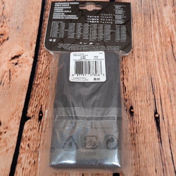 Nike Black Double wide Wristbands with Red Swoosh NWT - Picture 3 of 6